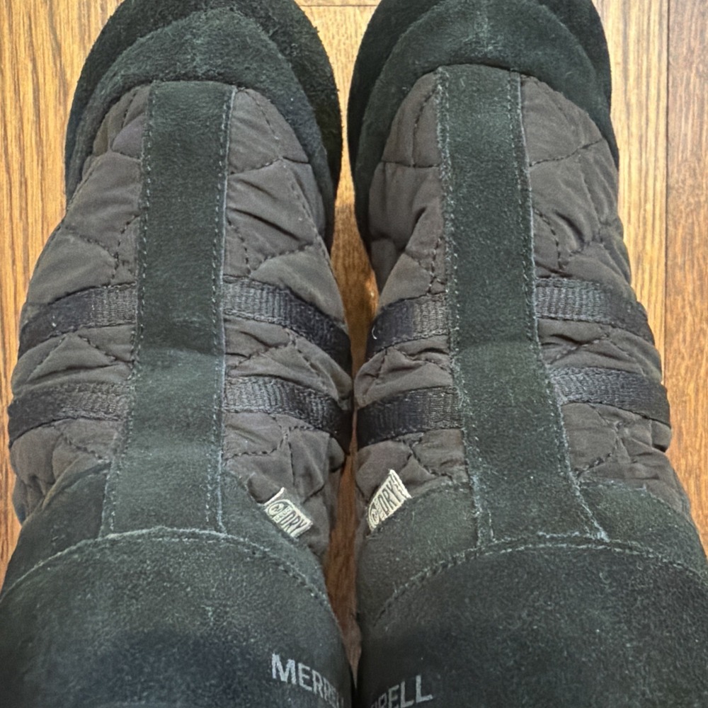 Merrell Women’s Sz 6 Approach Tall Waterproof Leather Quilted Black Boots J99128 - Picture 10 of 10